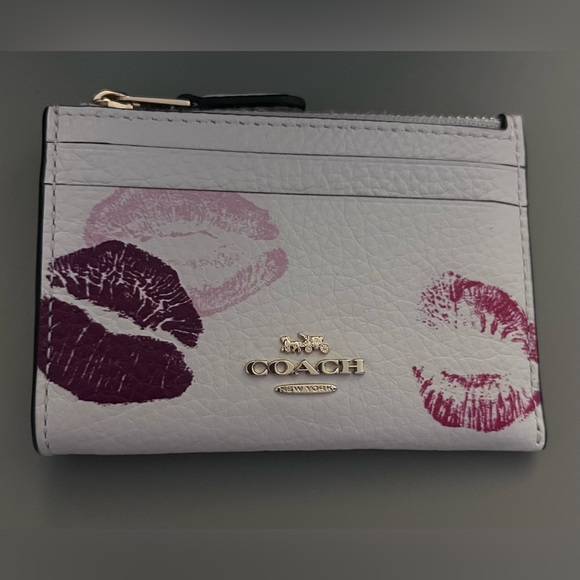 Coach Mini Id Skinny Case With Lips Print - Picture 2 of 4